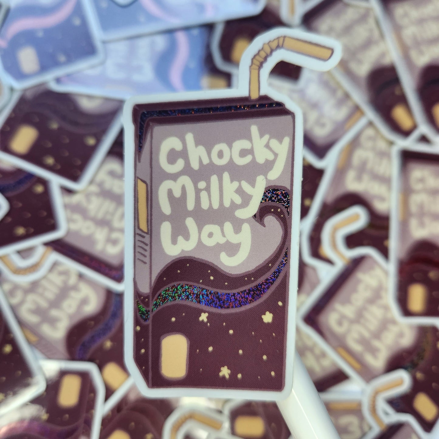 Chocolate Milk Glitter Sticker