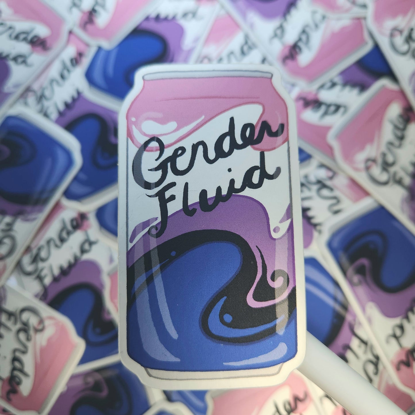 Gender Fluid Soda Can Metallic Sticker