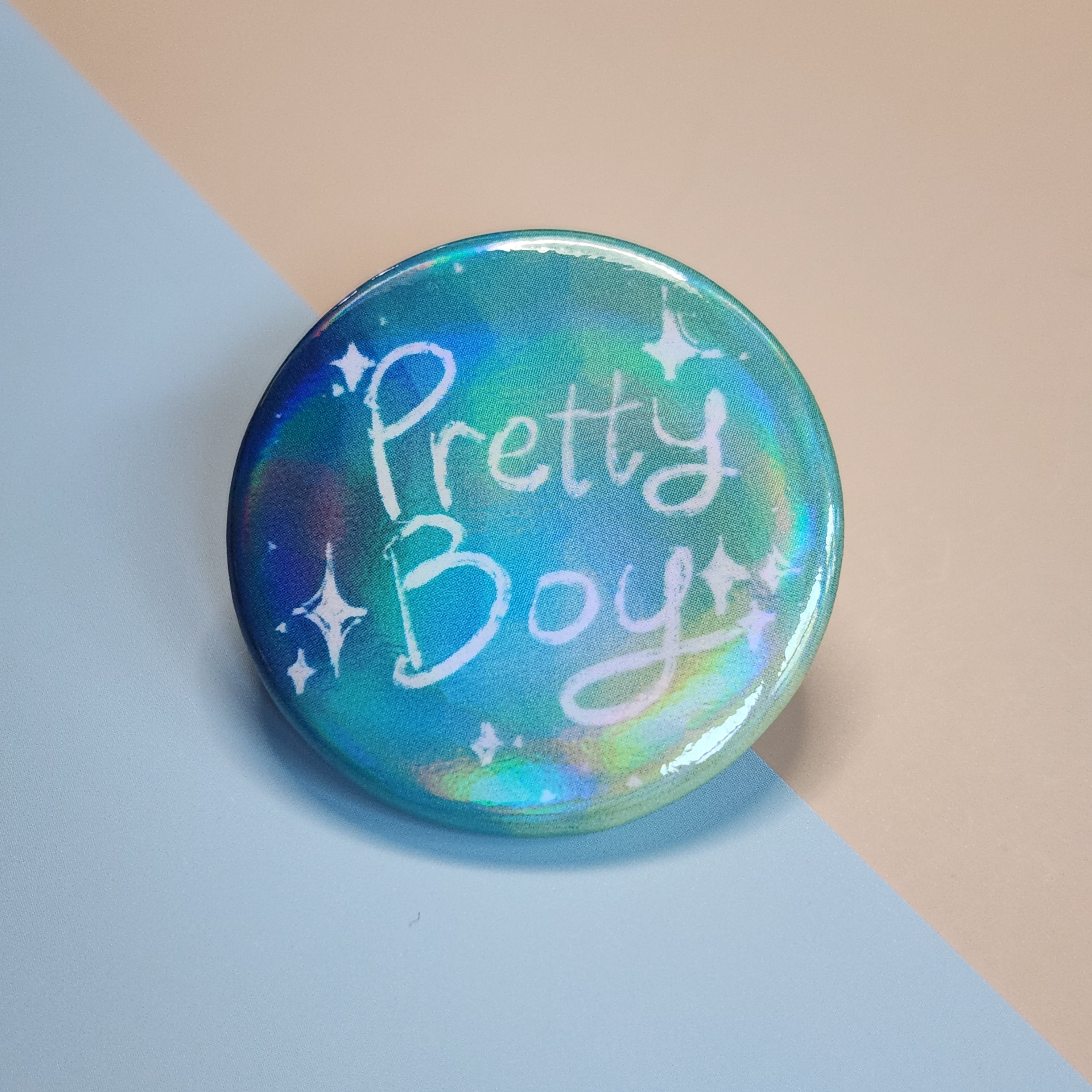 Pinterest Bdbuttonboy Pretty Boy Rainbow Holographic Button | Star Station Co – Star Station Co.
